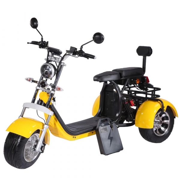 Electrische scooter met golftashouder