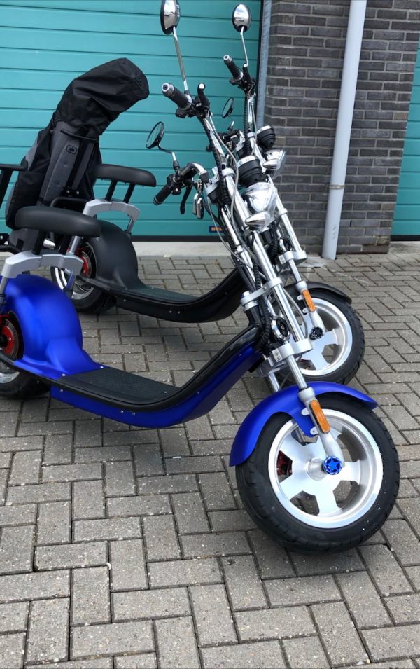 Electrische scooter met golftashouder