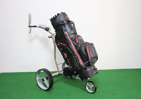 Combi: T4G Electrische Golftrolley RVS met FastFold ZCB Cartbag