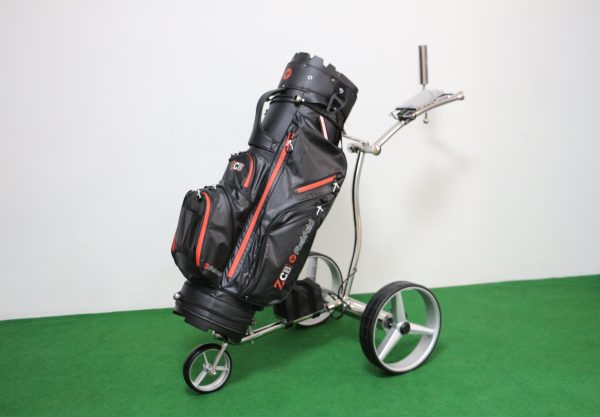 Combi: T4G Electrische Golftrolley RVS met FastFold ZCB Cartbag