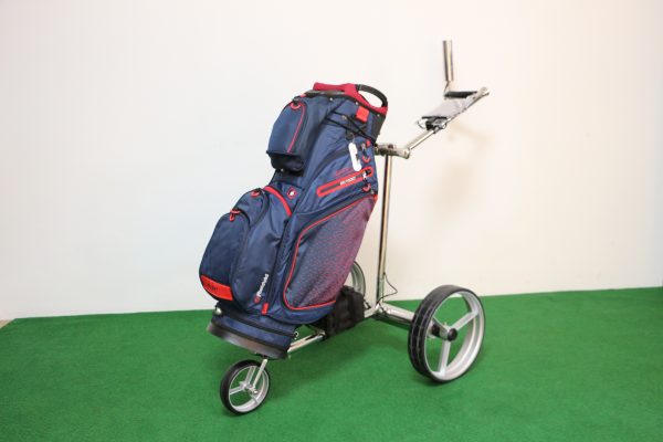 Combi: T4G Electrische Golftrolley RVS met FastFold Cartbag STAR